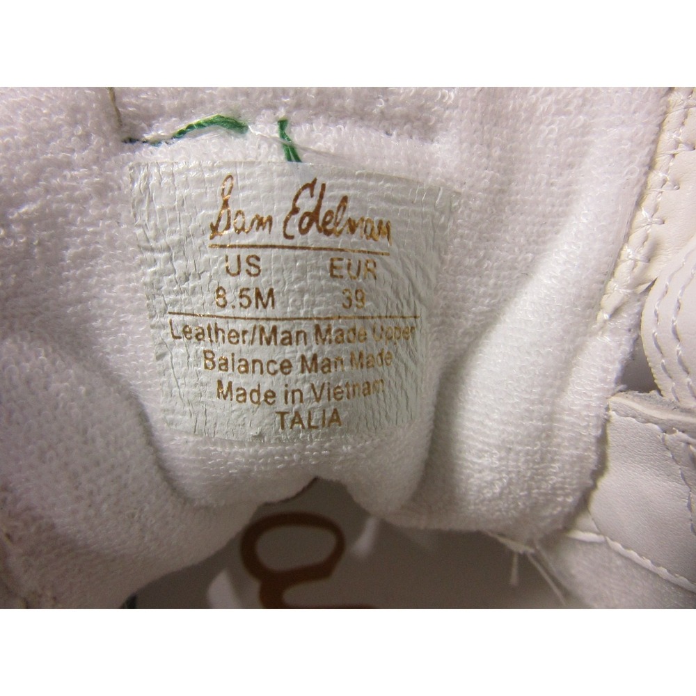 Sam Edelman Shoes Womens US 8.5 M White Green Talia Adjustable Strap Sneakers - Picture 11 of 11